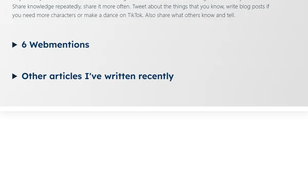 Share what you know. Often.