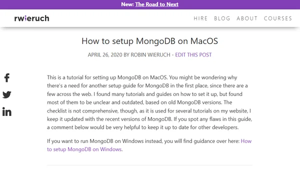 How to setup MongoDB on MacOS
