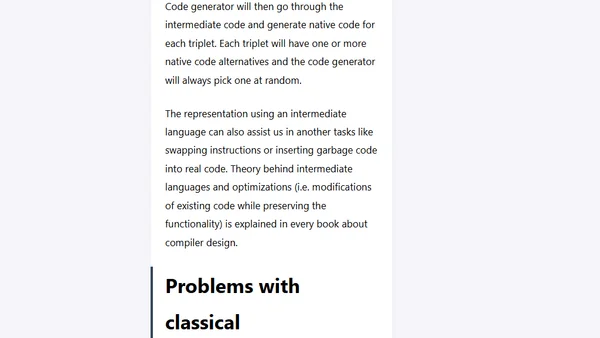 Advanced self-modifying code