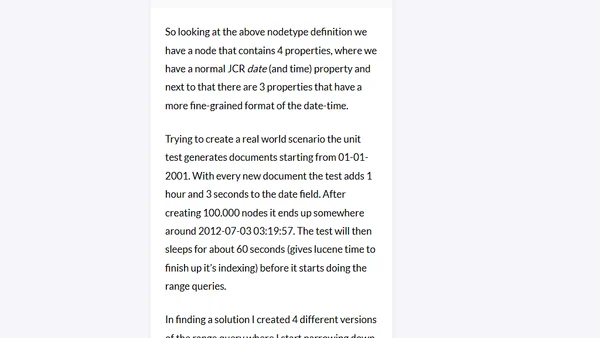 Make your date range queries in Jackrabbit go faster!