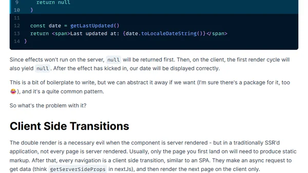Avoiding Hydration Mismatches with useSyncExternalStore