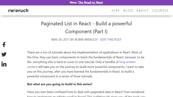 Paginated List in React - Build a powerful Component (Part I)