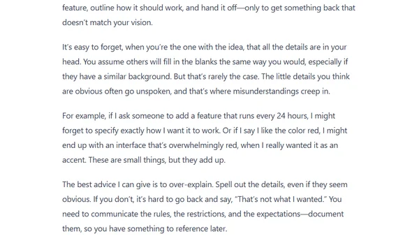 Why Over-Explaining Matters, lessons from software and life