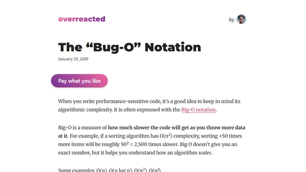 The “Bug-O” Notation