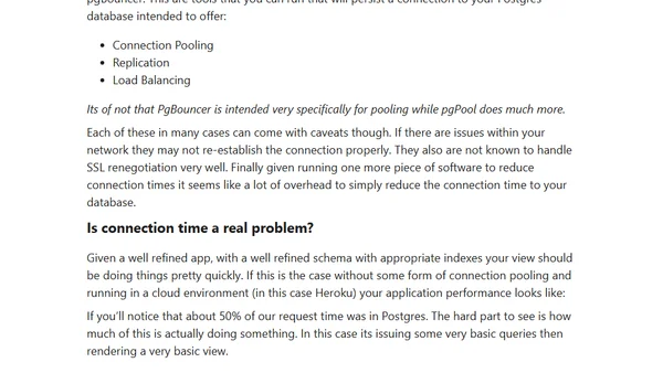 Postgres Pooling with Django
