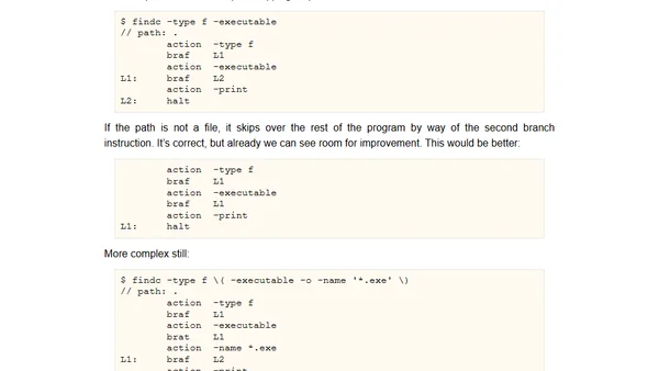 Unix "find" expressions compiled to bytecode