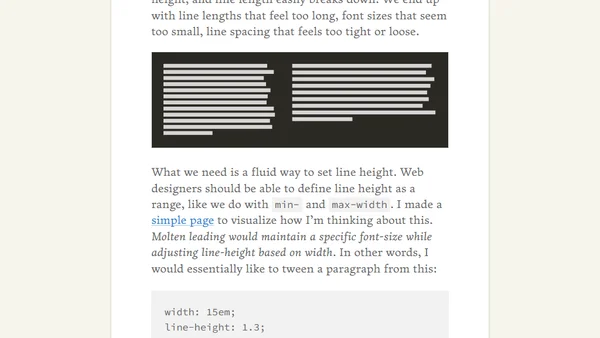 Molten leading (or, fluid line-height)