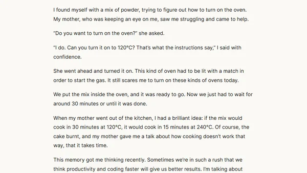 I burnt a cake when I was 12