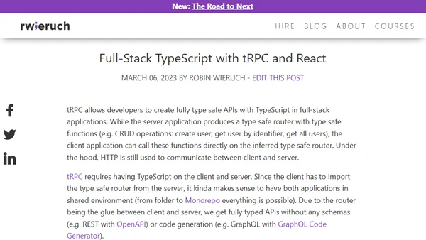 Full-Stack TypeScript with tRPC and React