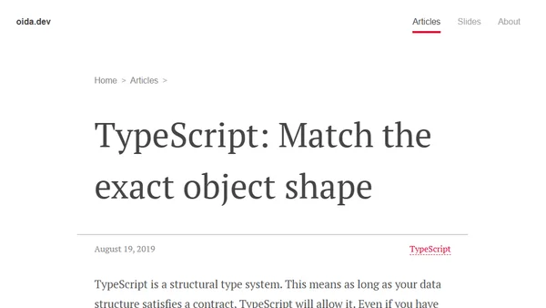 TypeScript: Match the exact object shape