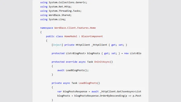 Building a blogging app with Blazor: Listing Posts