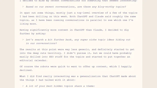 Mining Conversational AI for Content Ideas