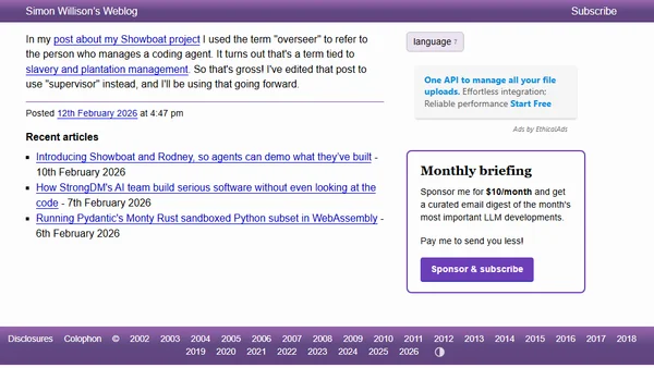 Supervisor, not overseer