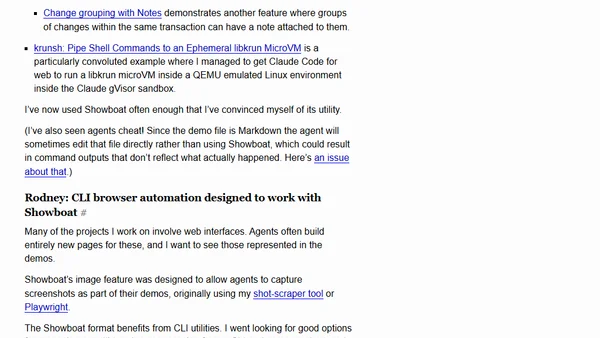 Introducing Showboat and Rodney, so agents can demo what they’ve built