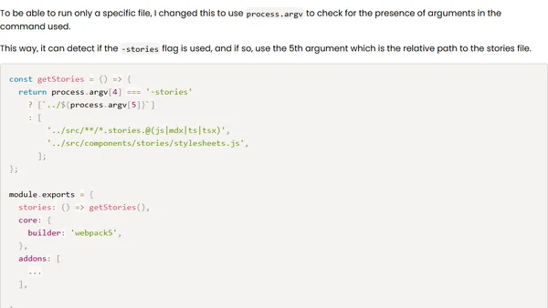 Speeding up Storybook locally by running filtered stories 🚀