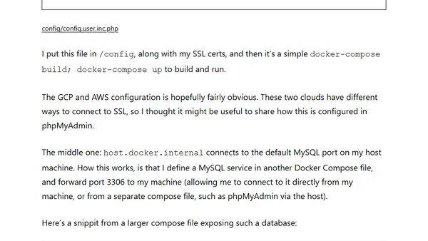 Configuring phpMyAdmin with CloudSQL, RDS, and Docker