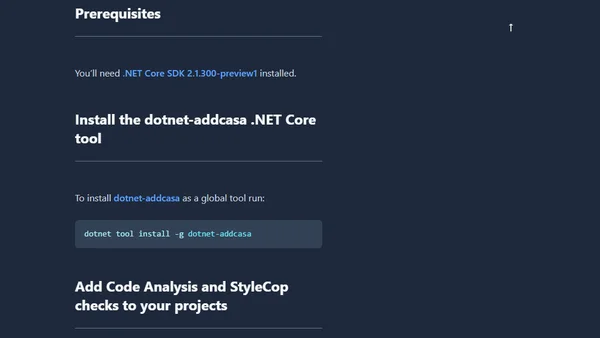 Adding Code Analysis and StyleCop checks to .NET Core projects with dotnet-addcasa