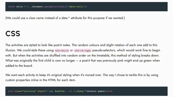 Building an Interactive Timetable