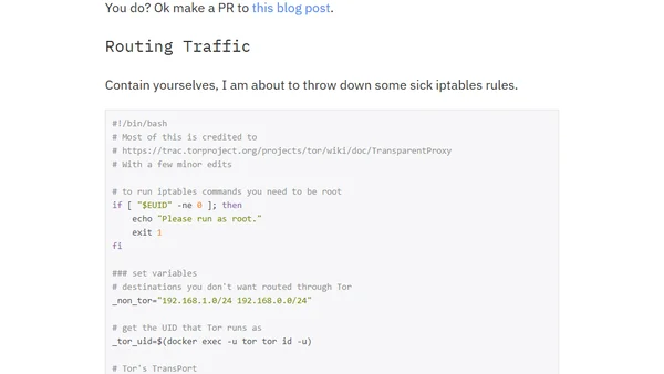How to Route Traffic through a Tor Docker container