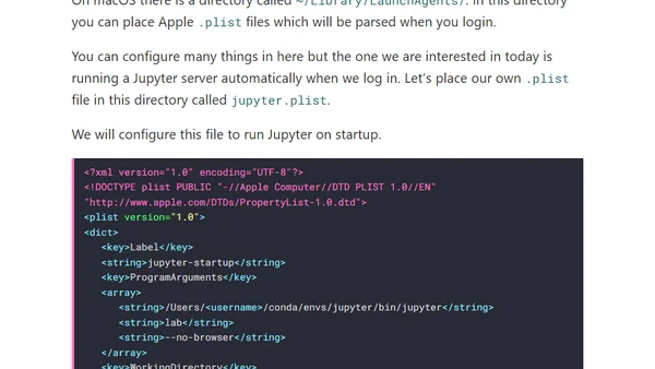 How to run Jupyter Lab at startup on macOS