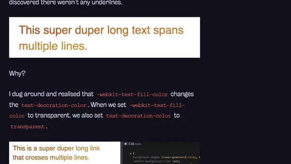 Multi-line gradient links