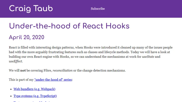 Under-the-hood of React Hooks