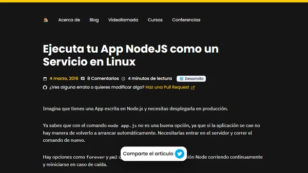 Ejecuta tu App NodeJS como un Servicio en Linux