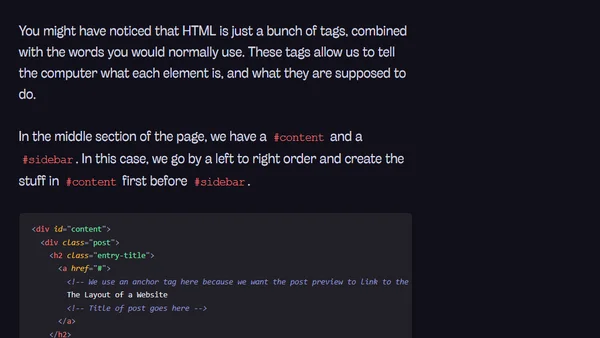 Creating a clean and simple website (Part 1 – HTML)