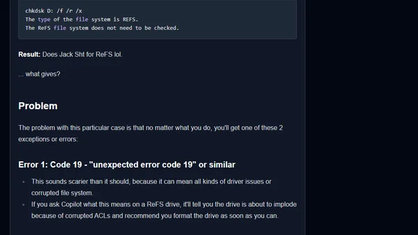 How to fix a ReFS Dev Drive on Windows?