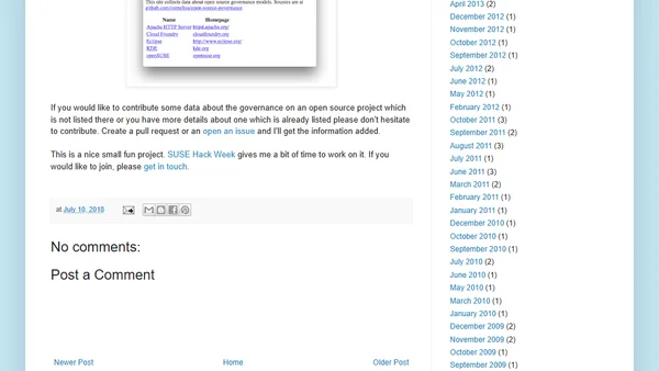 Mapping Open Source Governance Models