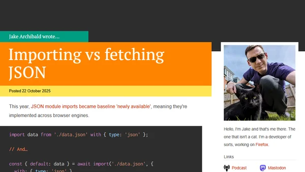 Importing vs fetching JSON