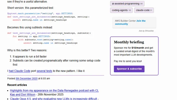 TIL: Subtests in pytest 9.0.0+