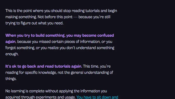 Don't be ashamed of tutorial hell