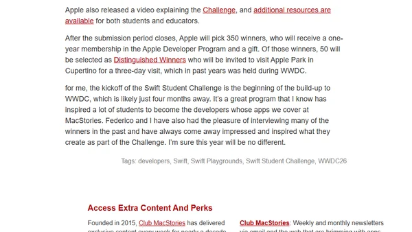Submissions Open for the 2026 Swift Student Challenge