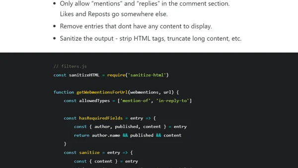 Using Webmentions in Eleventy