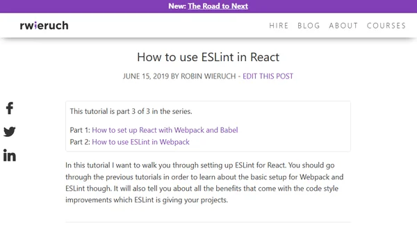 How to use ESLint in React