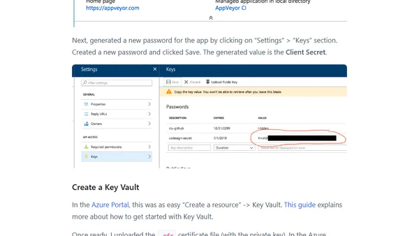 Enabling code signing with NuGet, Azure Key Vault, and AppVeyor