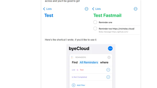 Exporting iCloud reminders to Fastmail