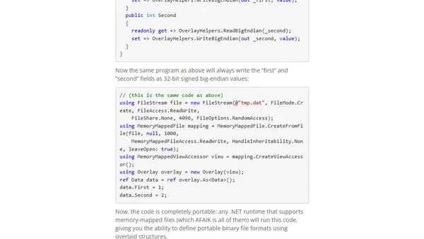 Memory-Mapped Files and Overlaid Structs