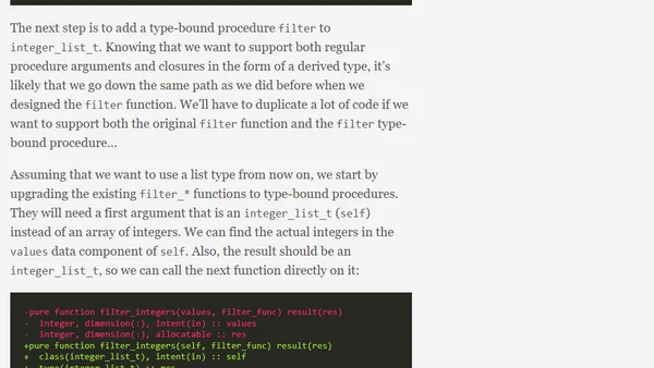 Fortran - Functional Programming - List type