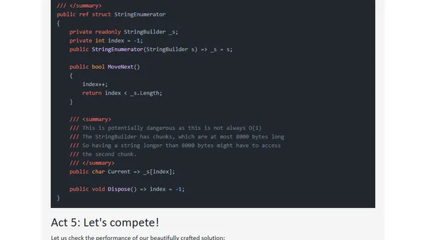 How to enumerate through a StringBuilder