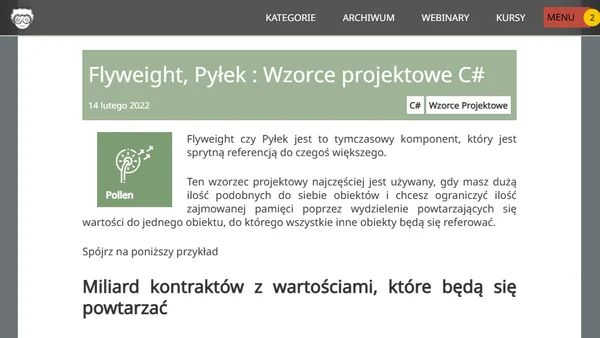 Flyweight, Pyłek : Wzorce projektowe C#