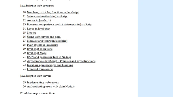 New series of blog posts: “Web development for beginners”
