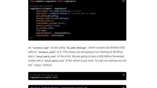 Distributed Training: Train BART/T5 for Summarization using 🤗 Transformers and Amazon SageMaker