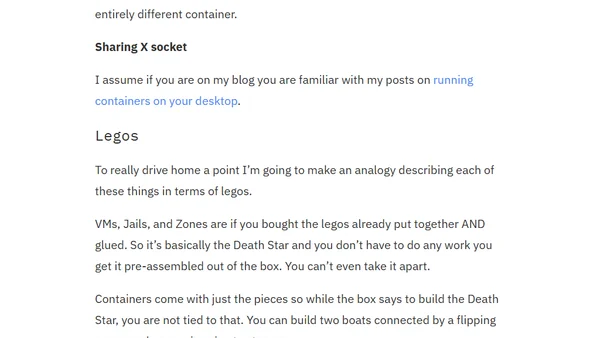 Setting the Record Straight: containers vs. Zones vs. Jails vs. VMs