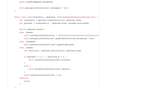 iOS custom transition tutorial in Swift