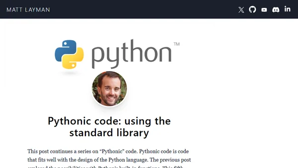 Pythonic code: using the standard library