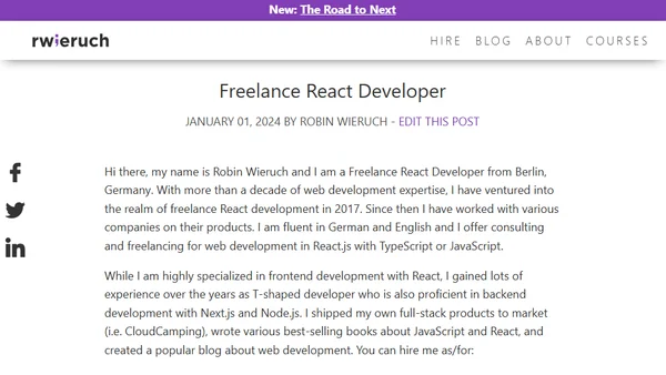 Freelance React Developer