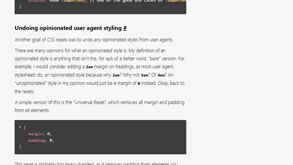 A look at CSS Resets in 2018
