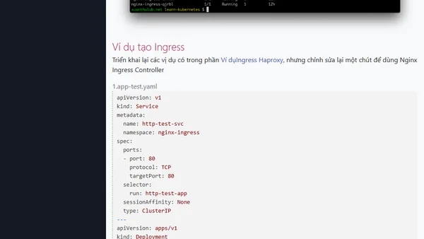 Triển khai NGINX Ingress Controller trong Kubernetes